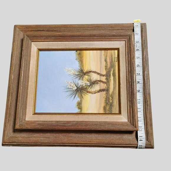 Vintage Framed Desert Landscape Oil Painting signed Anna Neese, 70s Original Art - Picture 6 of 10